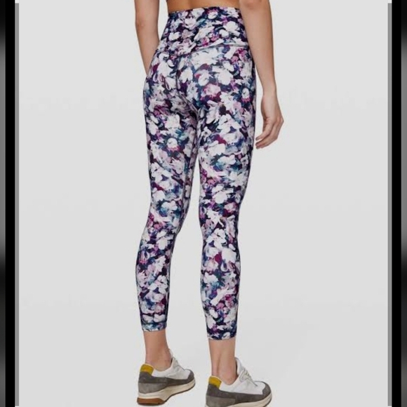 Lululemon Floral Purple and White Leggings - Picture 3 of 12